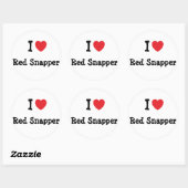 Ik hou van Red Snapper hart T-shirt Ronde Sticker (Vel)