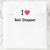 Ik hou van Red Snapper hart T-shirt Ronde Sticker (Tas)