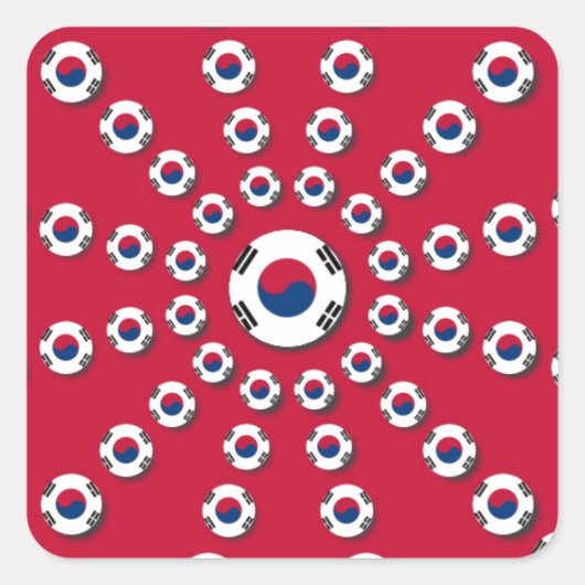 Ik hou van Red Vierkante Sticker (Voorkant)