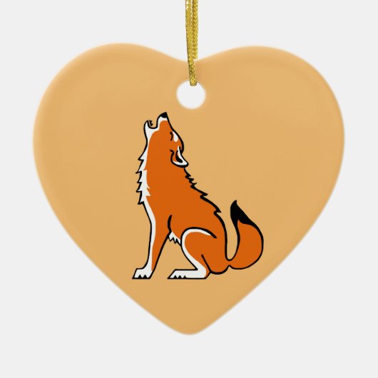 Ik hou van Red WOLVES - Dierenvriend - Wildlife - Keramisch Ornament (Voorkant)