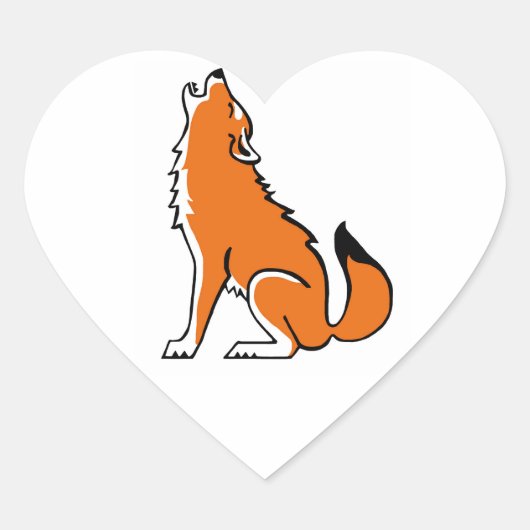 Ik hou van Red WOLVES - Wildlife - Natuur - Hart Sticker (Voorkant)