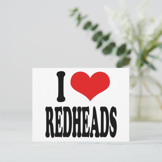 Ik hou van Redheadkosten Briefkaart (Staand voorkant)