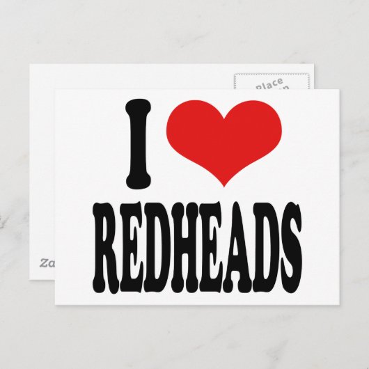 Ik hou van Redheadkosten Briefkaart (Voorkant / Achterkant)