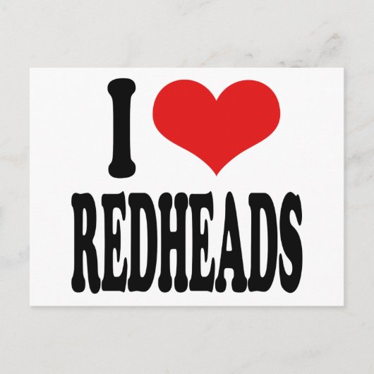 Ik hou van Redheadkosten Briefkaart (Voorkant)