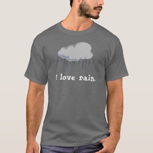 Ik hou van regen. t-shirt (Voorkant)