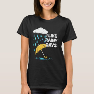 Ik Hou Van Regenachtige Dagen Weer Paraplu Regenwo T-shirt