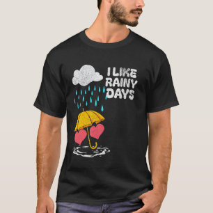 Ik Hou Van Regenachtige Dagen Weer Paraplu Regenwo T-shirt