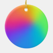 "Ik hou van regenbogen!" Vibrant Ombre Keramisch Ornament (Achterkant)