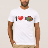 Ik hou van regenboogpapegaaivissen t-shirt (Voorkant)