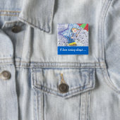 Ik hou van regendagen. vierkante button 5,1 cm (In situ)