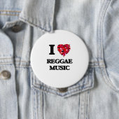 Ik hou van Reggae Music Ronde Button 4,0 Cm (In situ)