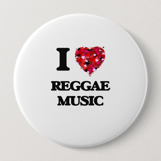 Ik hou van Reggae Music Ronde Button 4,0 Cm (Voorkant)