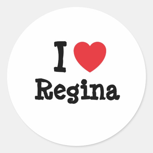 Ik hou van Regina hart T-shirt Ronde Sticker (Voorkant)