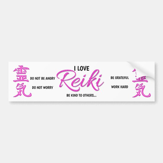 Ik hou van Reiki - auto Bumpersticker (Voorkant)