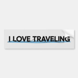 Ik hou van reizen Avontuur Minimal Bumper Sticker