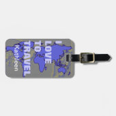 Ik hou van reizen bagagelabel (Voorkant horizontaal)