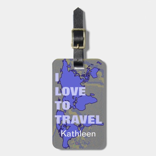 Ik hou van reizen bagagelabel (Voorkant verticaal)