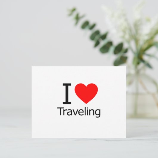 Ik hou van reizen briefkaart (Staand voorkant)
