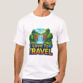 Ik hou van reizen Waterval Grafisch T-shirt (Voorkant)