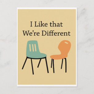 Ik hou van relatie dat we anders zijn briefkaart