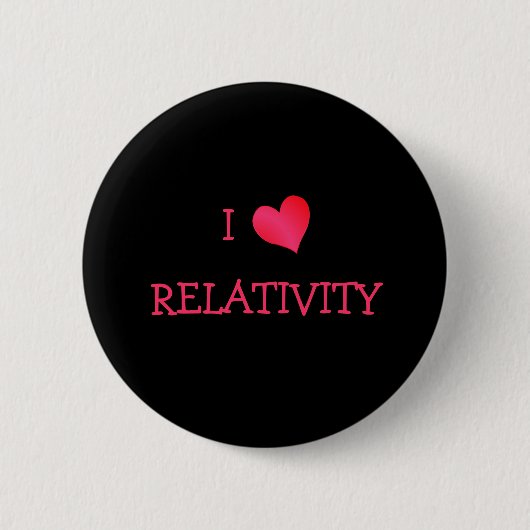 Ik hou van Relativiteit Ronde Button 5,7 Cm (Voorkant)