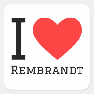 Ik hou van Rembrandt Vierkante Sticker