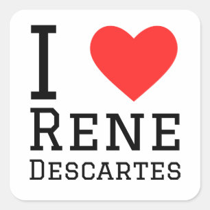Ik hou van Rene Descartes Vierkante Sticker