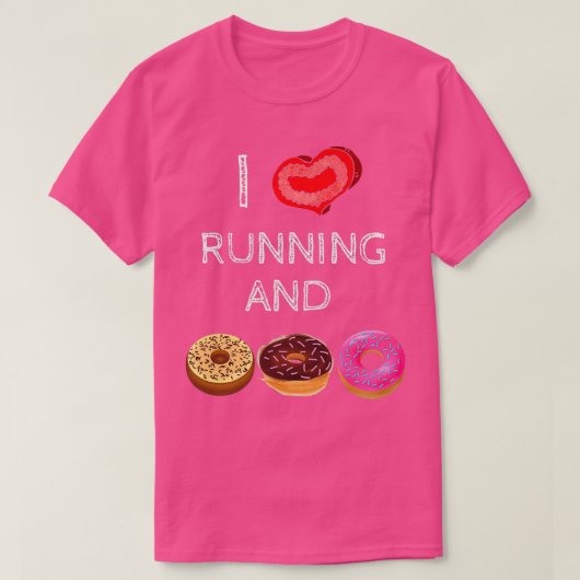 Ik hou van rennen en donuts t-shirt (Design voorkant)