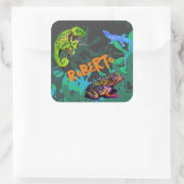 Ik hou van reptielen vierkante sticker (Tas)