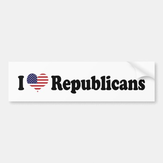 Ik hou van Republikeinen bumpersticker (Voorkant)