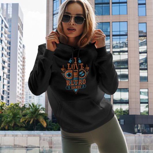 Ik hou van retro games -  gamer hoodie