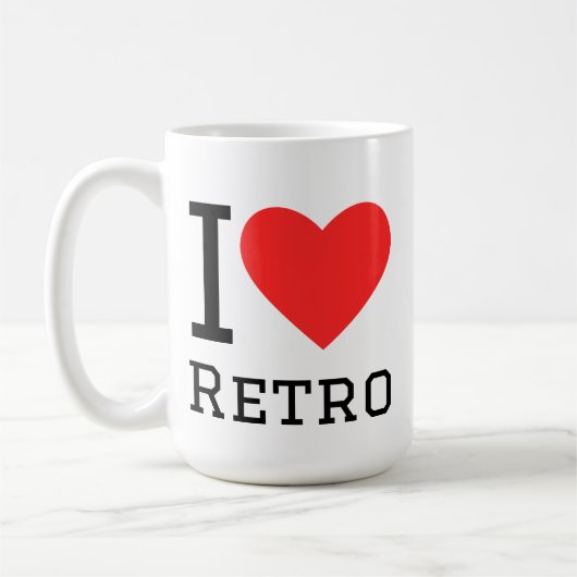 Ik hou van retro koffiemok (Links)