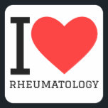 Ik hou van reumatologie vierkante sticker<br><div class="desc">Ik hou van reumatologie,  voor tech liefhebbers</div>