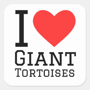 Ik hou van reuzenschildpad vierkante sticker