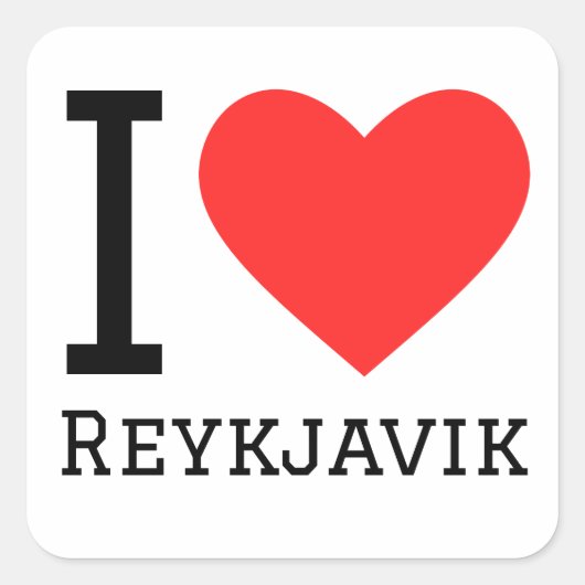 Ik hou van reykjavik vierkante sticker (Voorkant)