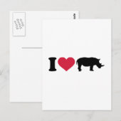 Ik hou van Rhinos Briefkaart (Voorkant / Achterkant)