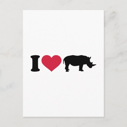 Ik hou van Rhinos Briefkaart (Voorkant)