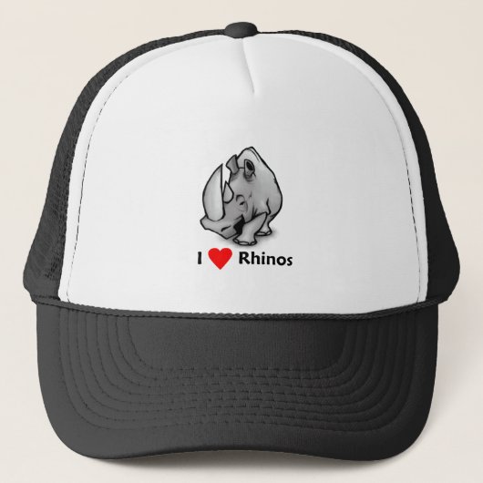 Ik hou van Rhinos Trucker Pet (Voorkant)