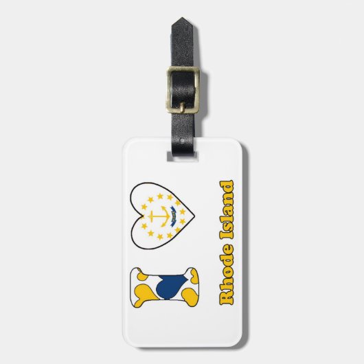 Ik hou van Rhode Island Bagagelabel (Voorkant verticaal)
