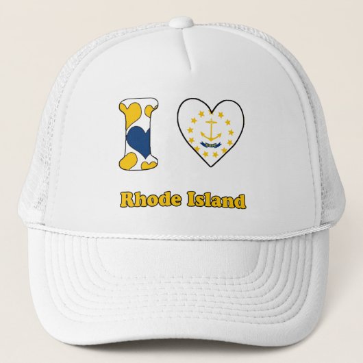 Ik hou van Rhode Island Trucker Pet (Voorkant)