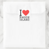 Ik hou van Rhode Island Vierkante Sticker (Tas)