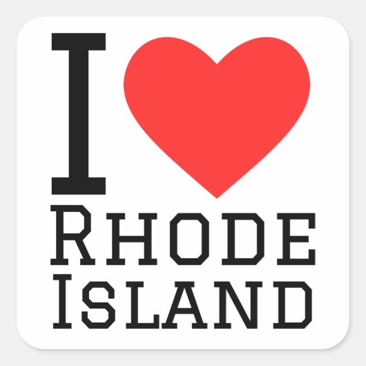 Ik hou van Rhode Island Vierkante Sticker (Voorkant)