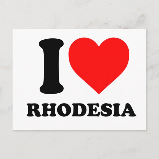 Ik hou van Rhodesia Briefkaart (Voorkant)