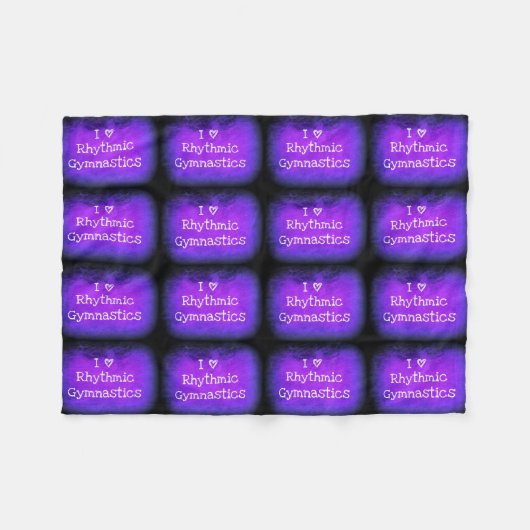 Ik hou van Rhythmic Gymnastics fleece deken (Voorkant (Horizontaal))