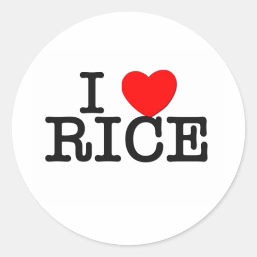Ik hou van Rice Massachusetts Ronde Sticker (Voorkant)