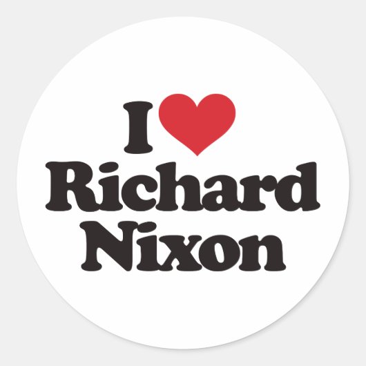 Ik hou van Richard Nixon Ronde Sticker (Voorkant)