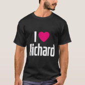 Ik hou van Richard Pink Heart I Heart Richard T-shirt (Voorkant)