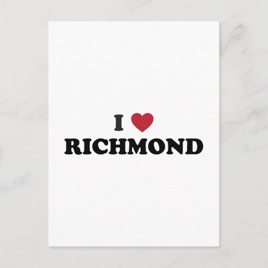 Ik hou van Richmond Virginia Briefkaart (Voorkant)