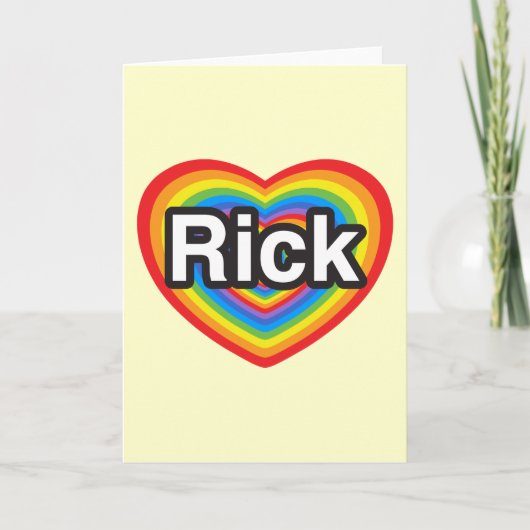 Ik hou van Rick. Ik hou van je, Rick. Hart Kaart (Voorkant)