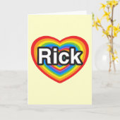 Ik hou van Rick. Ik hou van je, Rick. Hart Kaart (Gele Bloem)